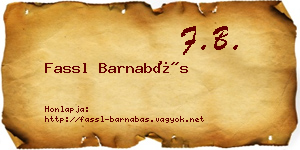 Fassl Barnabás névjegykártya
